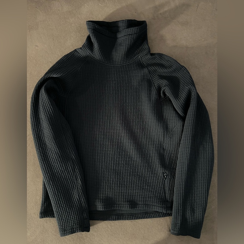 lululemon athletica Black waffle knit funnel neck Sweater